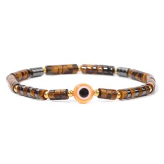 Bracelet Lithotherapie pierre oeil de tigre pour femme